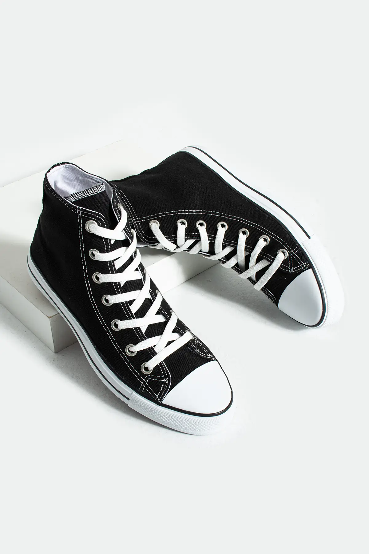 Pembe Potin Bağcıklı Rahat Taban Erkek Sneaker 10-3030-22MKeten - Siyah