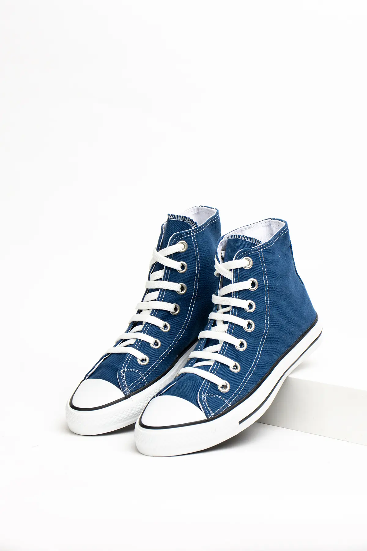 Pembe Potin Bağcıklı Rahat Taban Erkek Sneaker 10-3030-22MKeten - Mavi